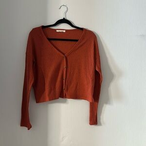 Long sleeve crop top burnt orange size M